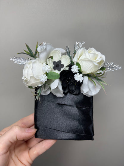 Wedding Bouquet White Anemone Bridal Bouquet Bridesmaids Wedding Black Anemone Bouquet Greenery Ivory Anemone Eucalyptus Artificial Flowers