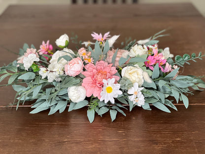 Wedding Sweetheart Pink White Dusty Rose Aisle Arrangement Centerpiece Pink Table Sweetheart Ivory Spring Chamomile Artificial Flowers