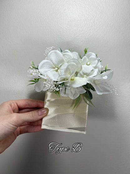 Wedding Pocket Boutonniere White Anemone Groom Boutonnière Squere Groomsmen Wedding Ivory Rustic Decor Artificial Flowers Anemone White