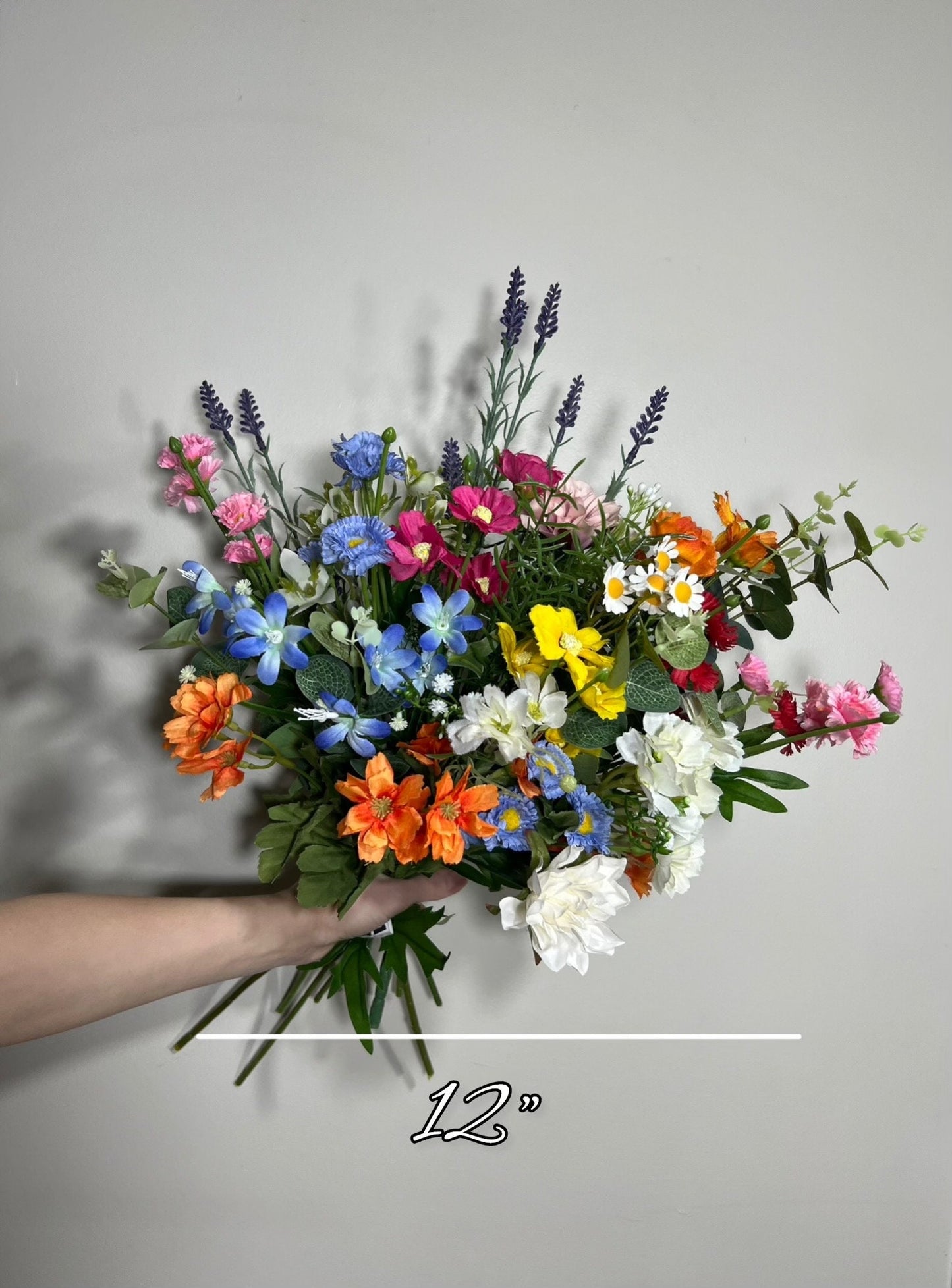 Wild Flower Bouquet Wedding Bridal Spring Bouquet Summer Pink Blush Blue Bridesmaids Bouquet Chamomile Yellow Orange Wild Flower Artificial