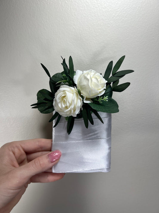 Wedding Pocket Boutonniere White Groom Boutonnière Squere Groomsmen Wedding Ivory Rustic Decor Artificial Flowers White Boutonnière Pocket