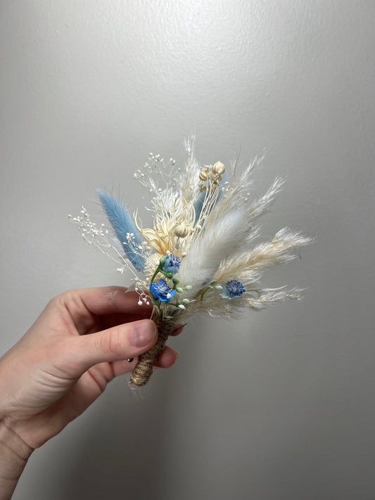 Wedding Boutonniere Blue Groom White Dusty Blue Boutonnières Groomsmen Ivory Corsage Boutonnière Groom Corsage Mom Artificial Flowers