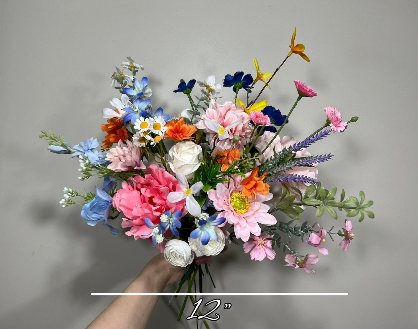 Summer Wedding Bouquet Wild Flower Pink Bridal White Spring Bouquet Pink Blush Blue Bridesmaids Bouquet Gerbera Wild Flower Artificial