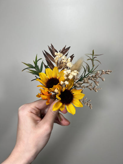 Wedding Sunflower Boutonniere Groom  Boutonnières Groomsmen Sunflower Boutonnière Groom Fall Sunflower Artificial Flowers