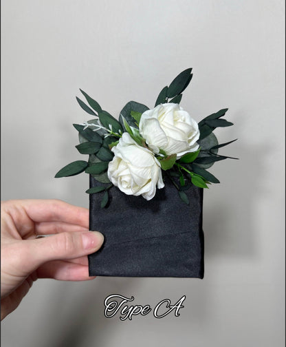 Wedding Pocket Boutonniere White Groom Boutonnière Squere Groomsmen Wedding Ivory Rustic Decor Artificial Flowers White Boutonnière Pocket