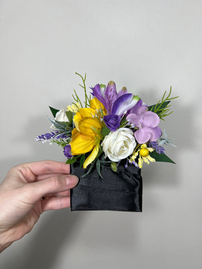 Pocket Boutonniere Wedding Purple Groom White Pinned Lilac Boutonnières Groomsmen Square Boutonnière Pocket Spring Yellow Artificial Flower