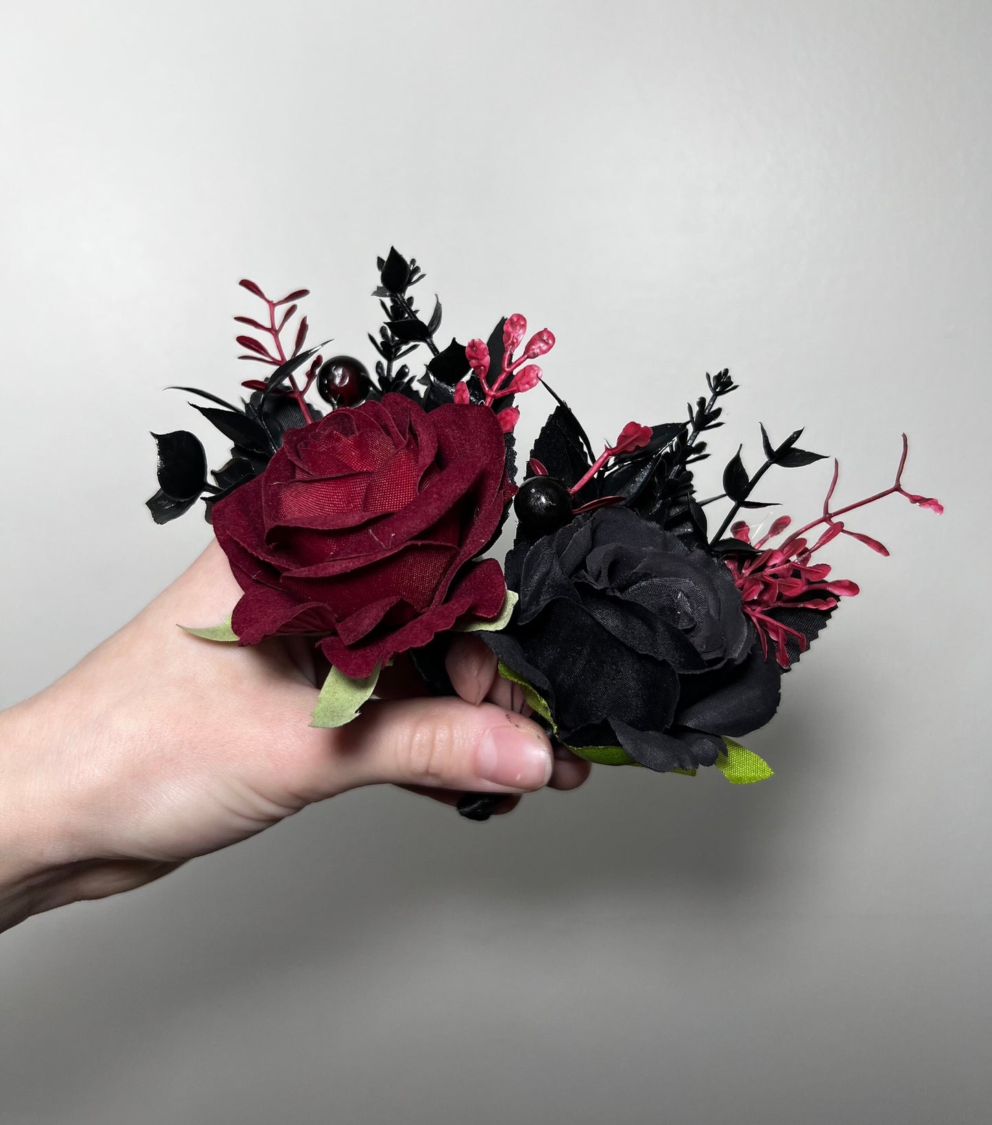 Wedding Boutonniere Burgundy Groom Black Boutonnières Gold Black Groomsmen Gothic Artificial Flowers Boutonnière Halloween Red Boutonniere