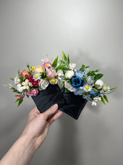 Wedding Pocket Boutonniere White Groom Boutonnière Purple Square Groomsmen Pocket Boutonniere Purple Rustic Decor Artificial Flowers Wild